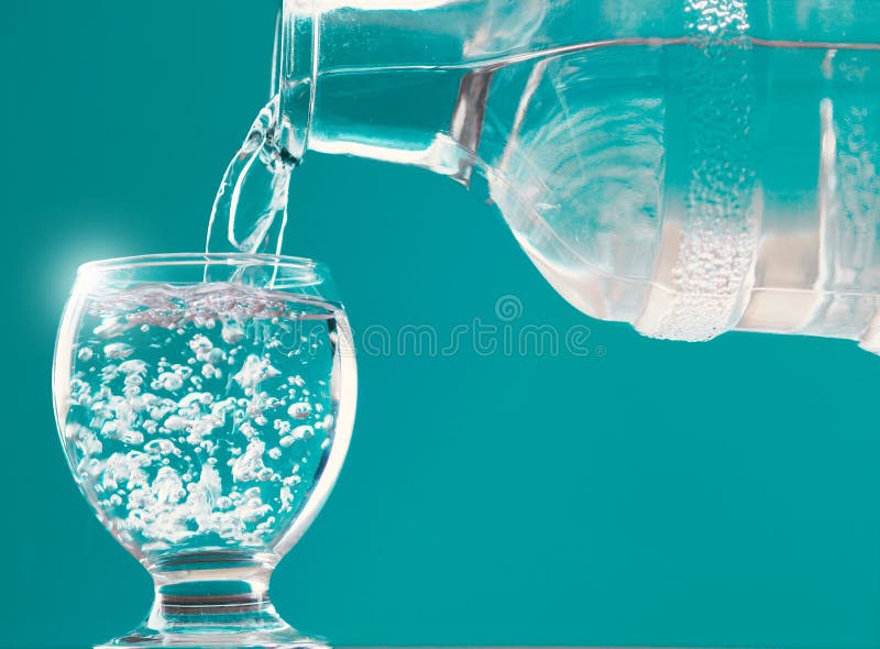 Water glass and water bottle with water filling