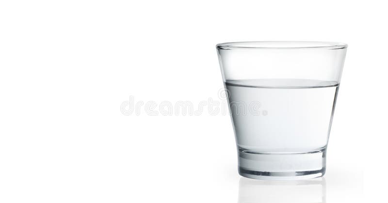 Water glass isolated on with background