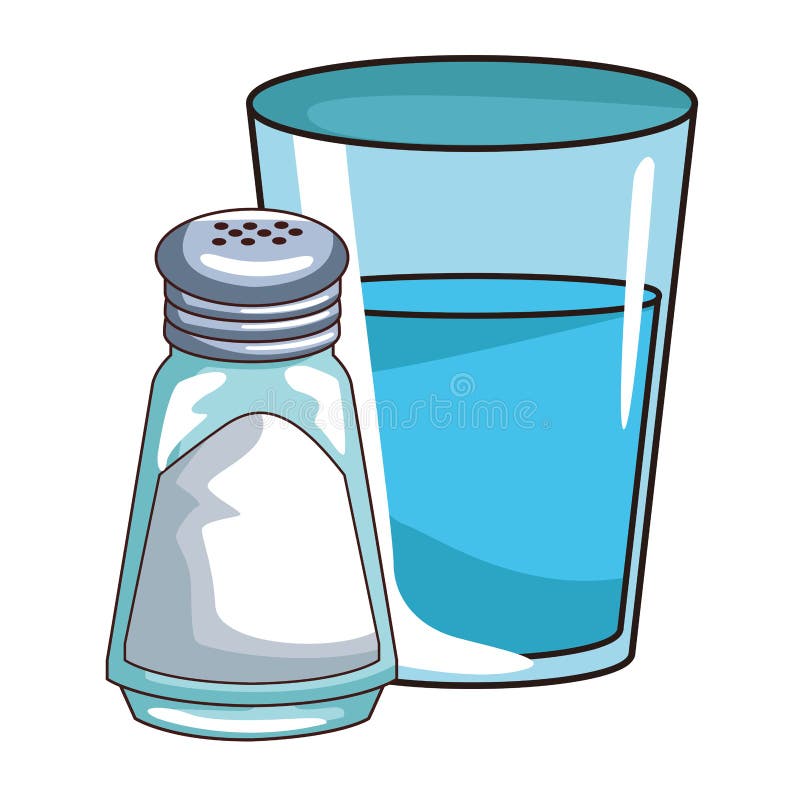 Water Glass and Salt Shaker Stock Vector - Illustration of object,  chemical: 145037723