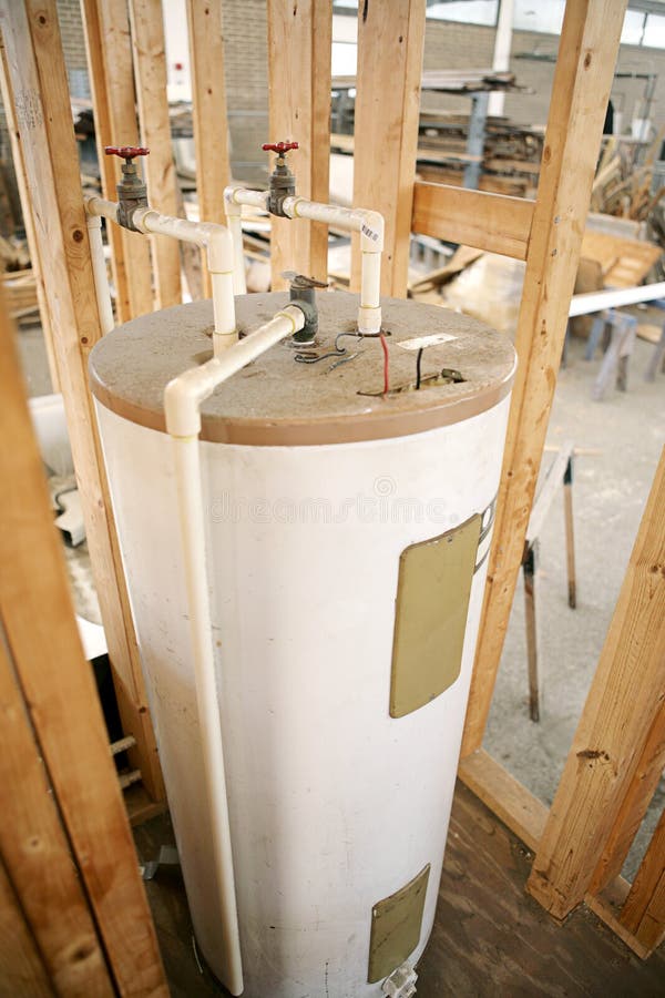 Construcción paginas caliente Agua calentador instalado.
