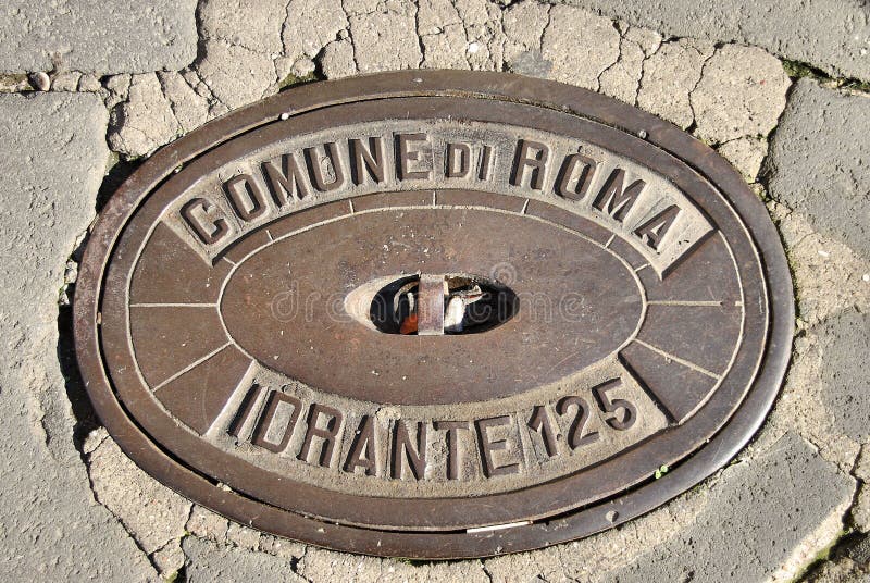 Water Hydrant Cover Plate stock photo. Image of main, conduit 4048958