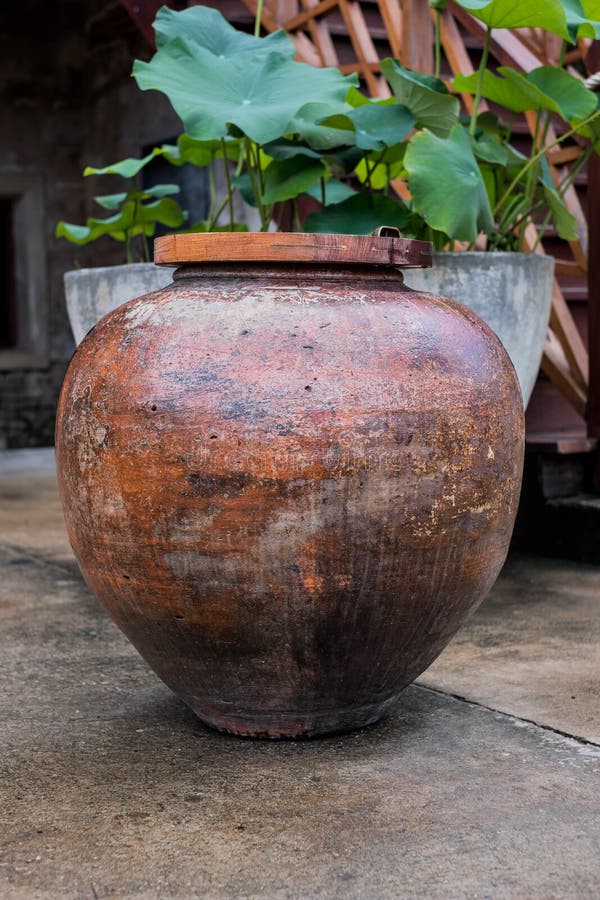 Water Jar on the Cement Floor Stock Photo - Image of clay, culture
