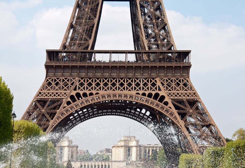 Water Jet at the Foot of the Eiffel Tower Stock Image Image of eiffel