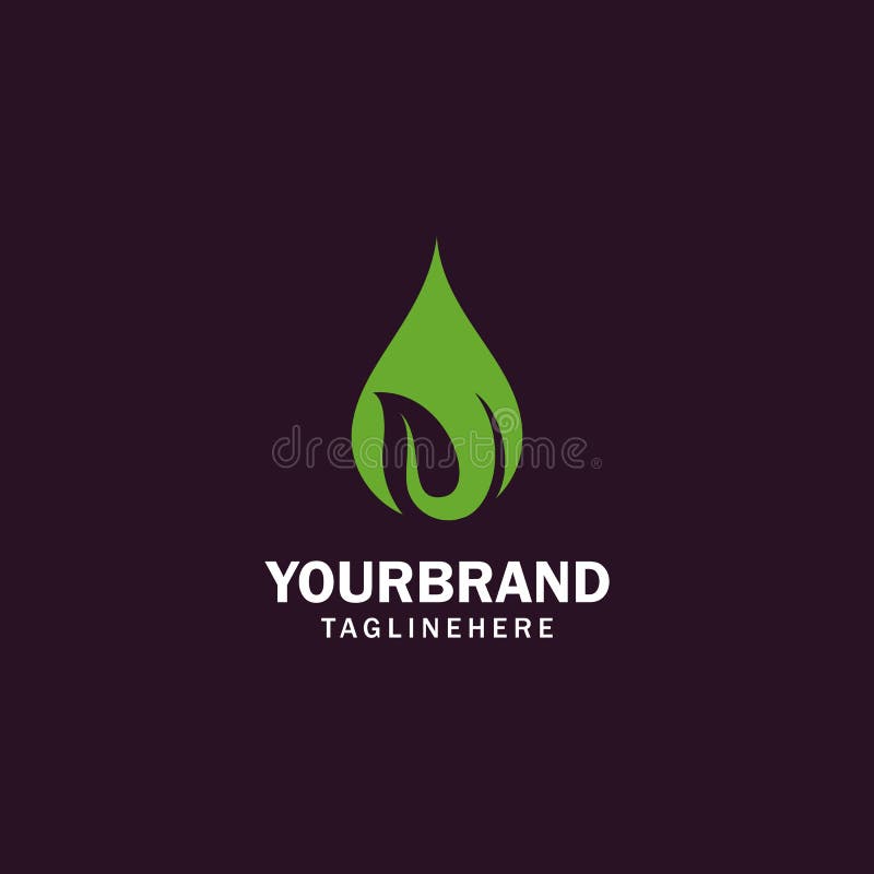 Water and Leaf Vector Logo for Natural Health Symbols and Clean Water Company Stock Vector