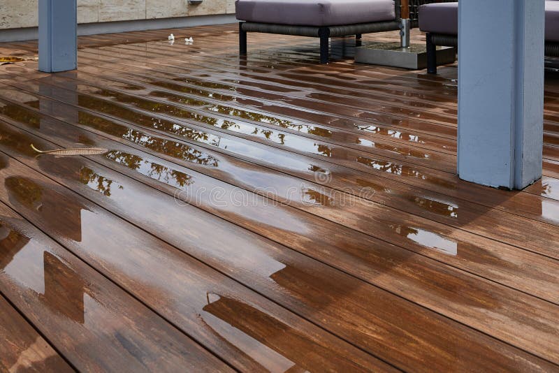 Water Leaking and Flooded on Wood Floor. Stock Image Image of closeup