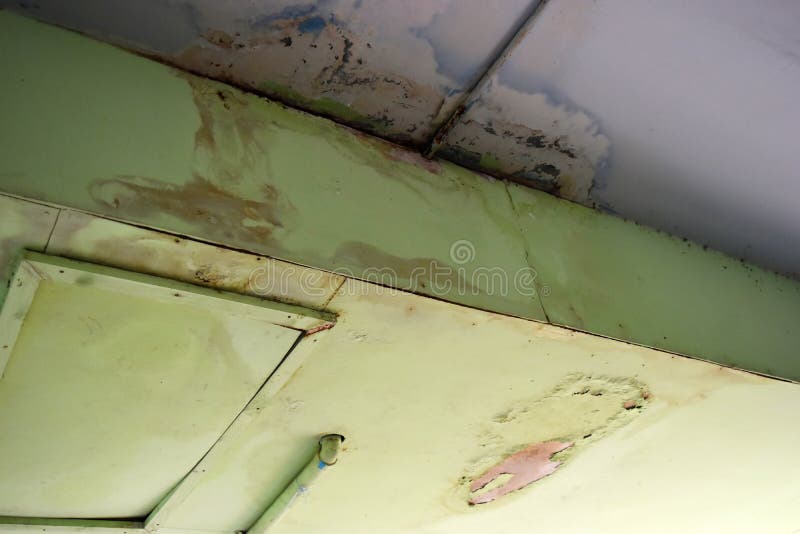Water Leaks on the Ceiling Causing Damage. Stock Image Image of roof
