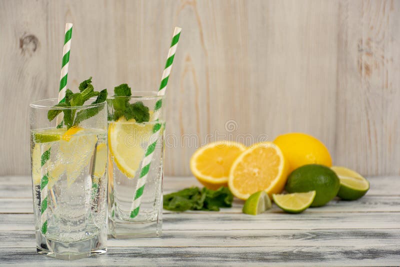 Water with lemon and ice stock photo. Image of beverage 115634954