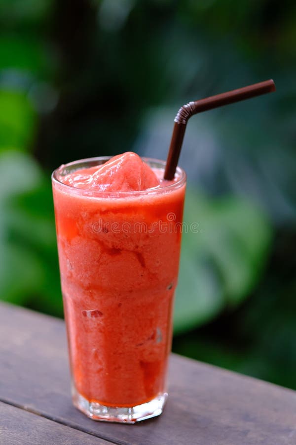 Water Melon Fruit Juice Frappe Stock Photo Image of glass, smoothie