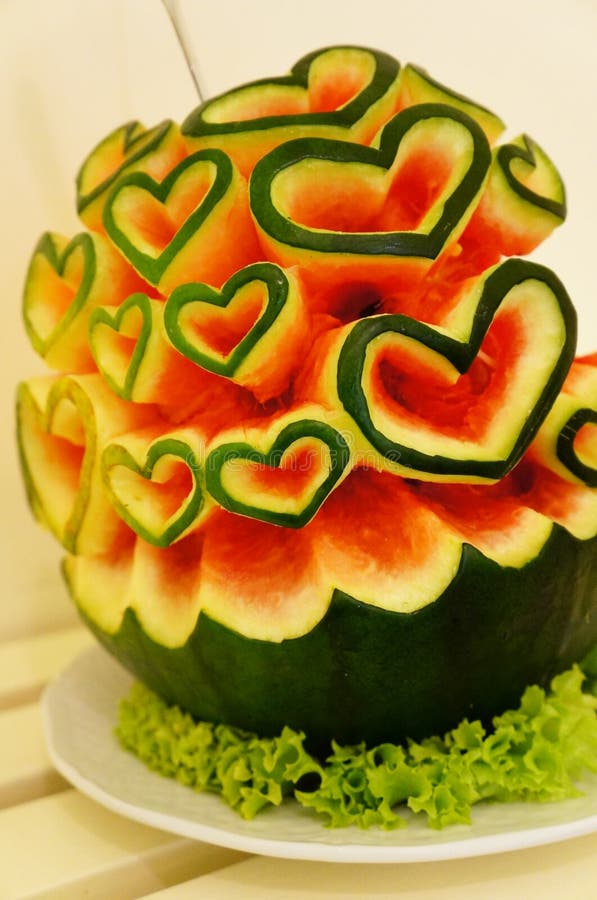 Water melon with heart shapes