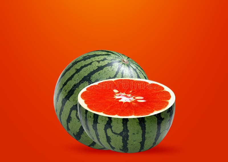 Water Melon and Orange Inside Stock Photo Image of achievement