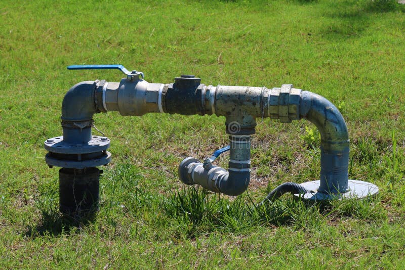 Water Meter and Plumbing. Close Up Water Meter at Hotel Stock Photo