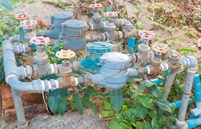 Water meter stock photo. Image of detail, estate, iron 229222688