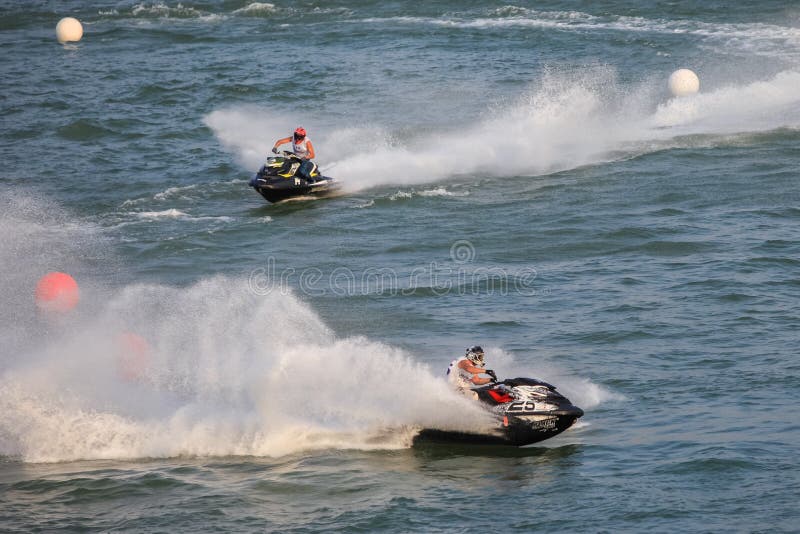 Water Motorcycle Competition Editorial Stock Image - Image of river