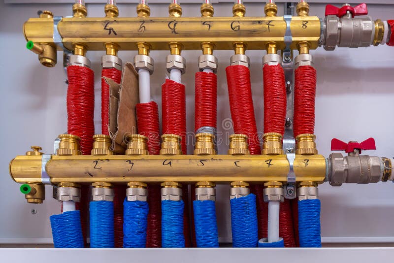 Water Pipes of Central Heating System Stock Image Image of interior