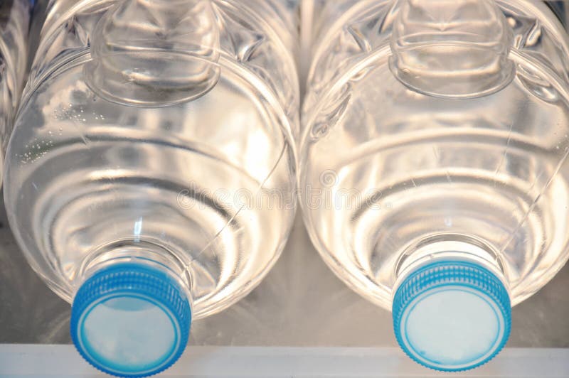 Water Plastic Bottle Arranging in Refrigerator Stock Image Image of