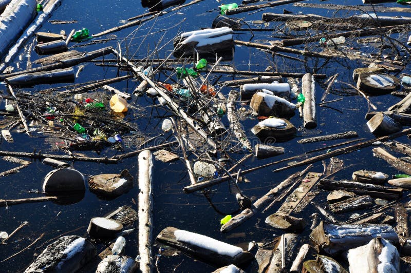 Water Pollution In A Lake With Garbage Stock Photo Image 35747730