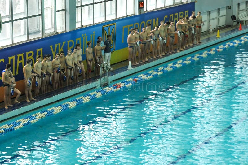 Water Polo Game Competitors during Ukrainian Open Championship