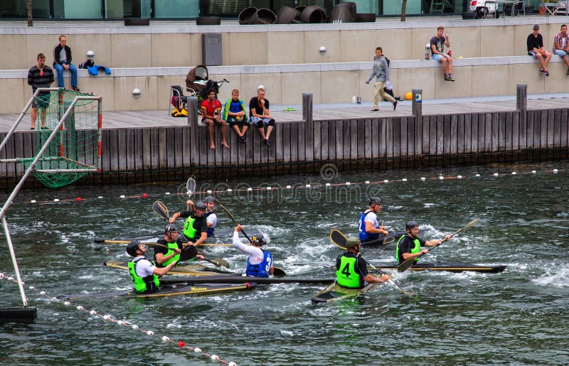 Water Polo on Kayaks editorial stock photo. Image of teams 26307083