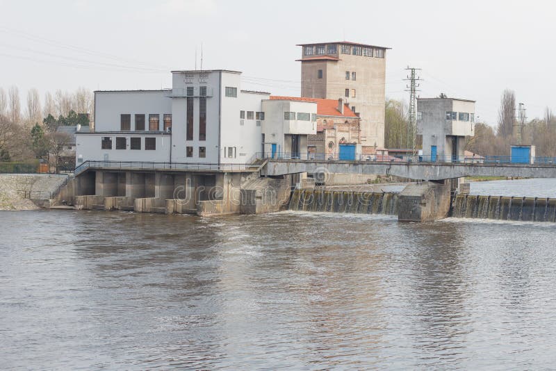 Water Pouring through the Hydro Power Station Dam Stock Photo Image