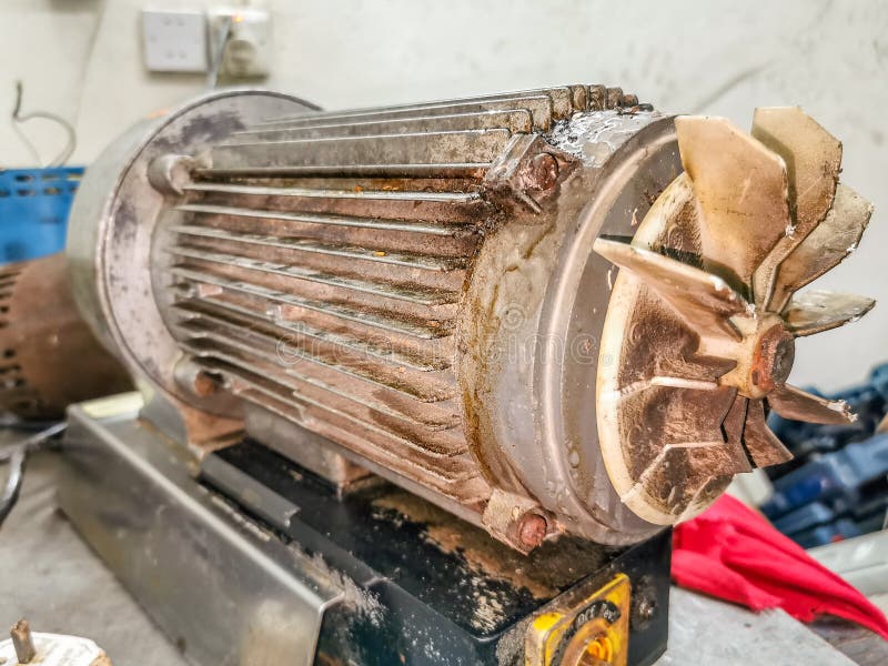 Water Pressure Motor is Being Repaired at a Stock Photo