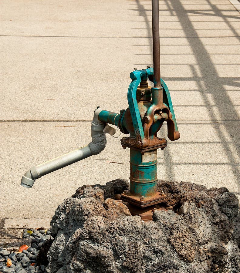Water pump by hand. stock image. Image of park, drink 34513201