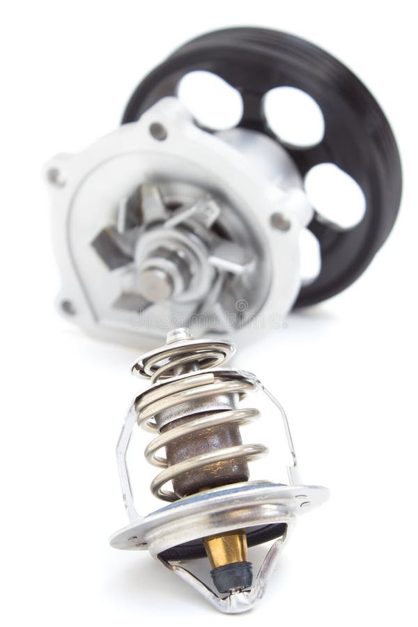 Water pump and thermostat stock photo. Image of aluminum 92802032