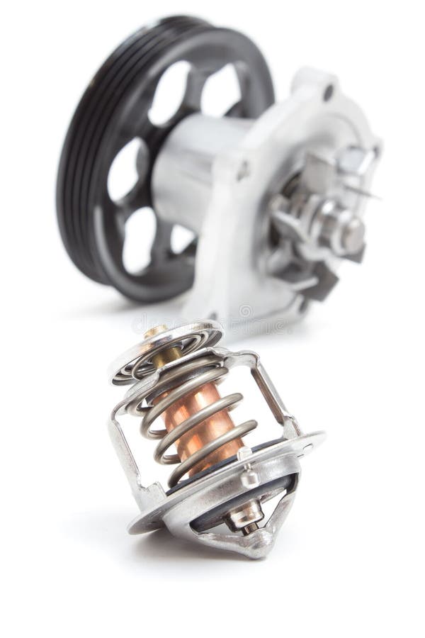 Water pump and thermostat stock photo. Image of engine 92802060