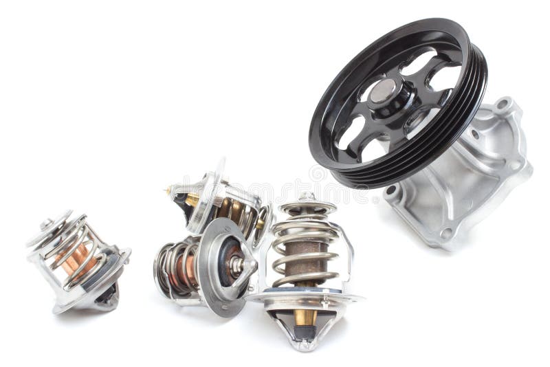 Water pump and thermostat stock image. Image of fluid 92802115