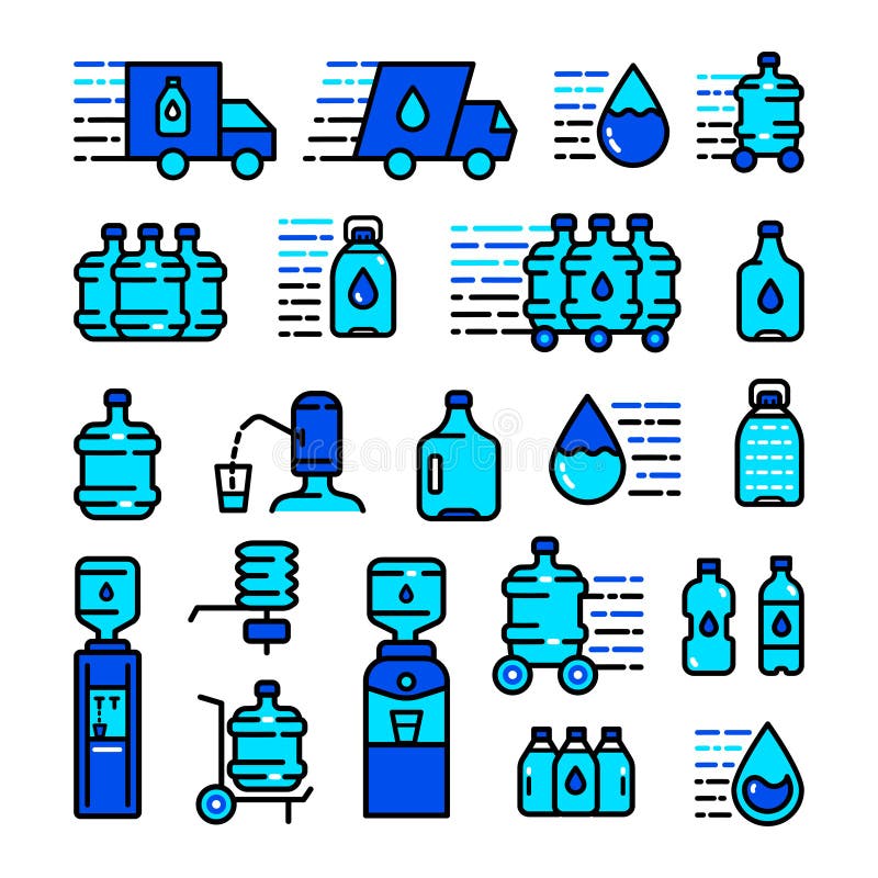 Water Purification Color Icons Set Stock Vector - Illustration of icon ...