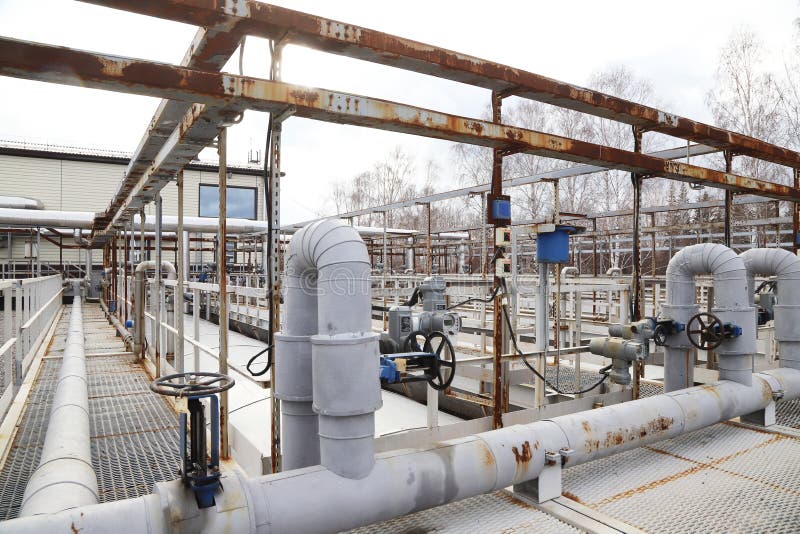 Water Purification System at Water Treatment Plants with Valves and