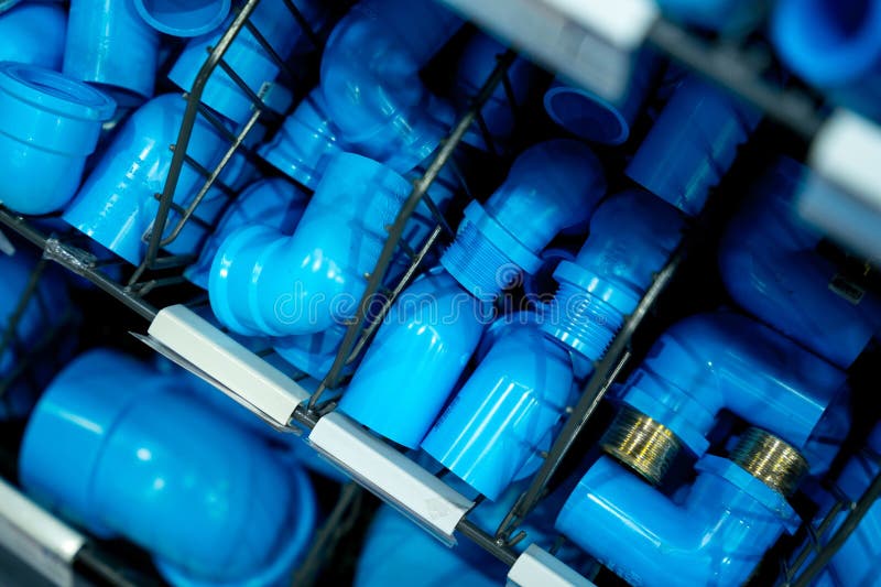 Water PVC Pipes Placed on the Shelf in the Building Materials Store