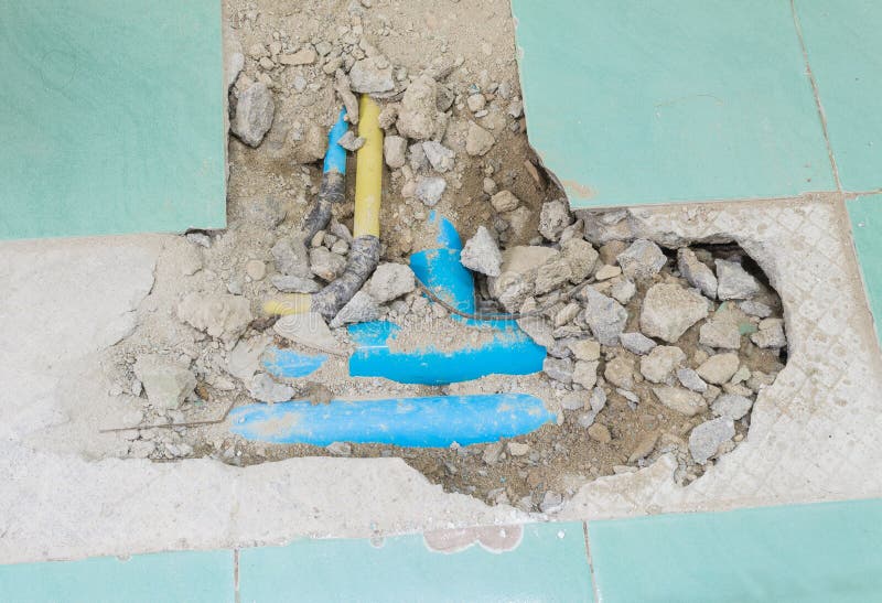 Water PVC Plastic Pipes in during Repair Plumbing Stock Image Image