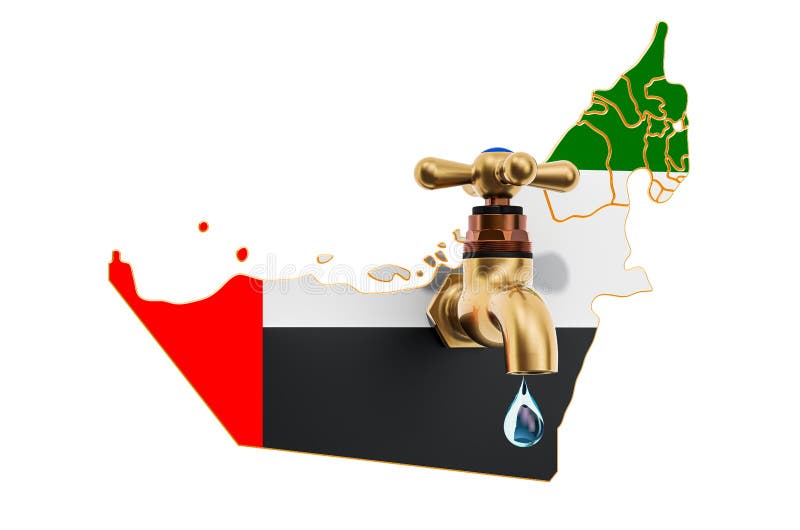Water Resources, Drinking Water of the United Arab Emirates Concept, 3D