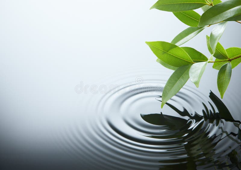 Water ripple and leaf