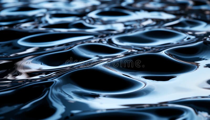 Mesmerizing Water Ripples - Close-Up of Deep Blue Waves with Dynamic Light Reflections & Fluid Motion AI-Generated vector illustration