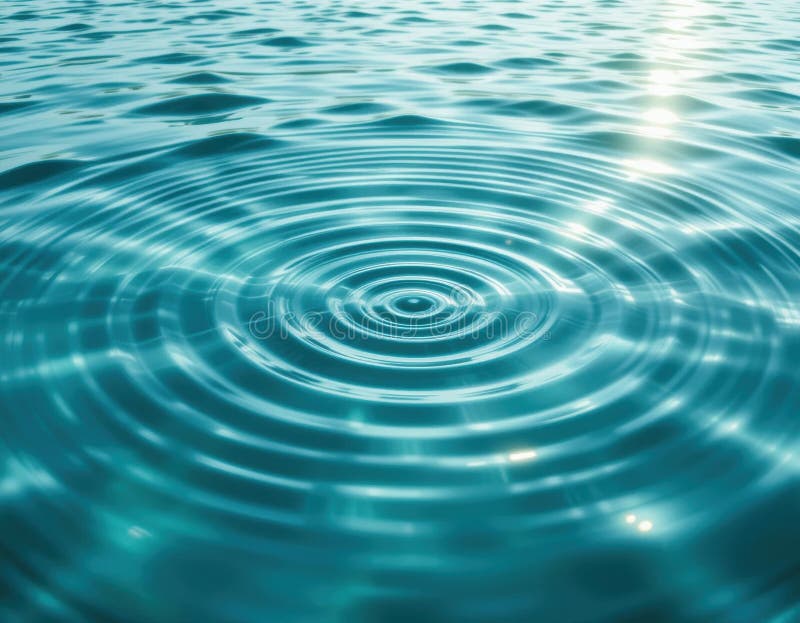 Water Ripples, Teal Blue Water Surface Texture vector illustration