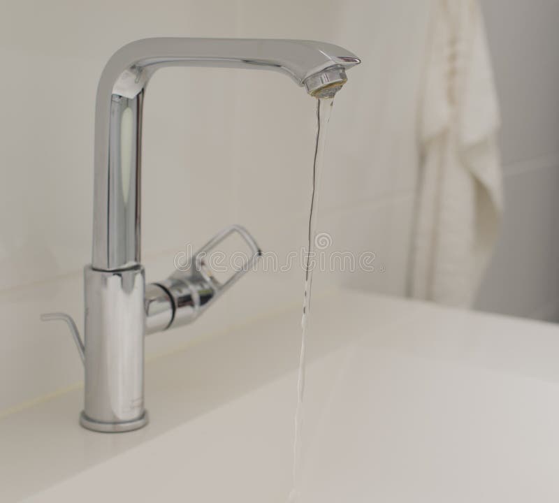 Water Running from a Faucet in the Sink Stock Photo Image of pool