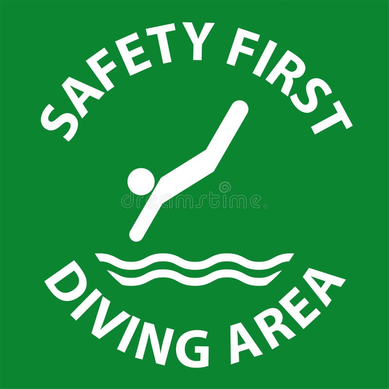 Water Safety Sign Danger Diving Area Stock Vector Illustration of