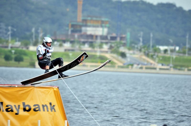 Water Ski In Action: Man Jump