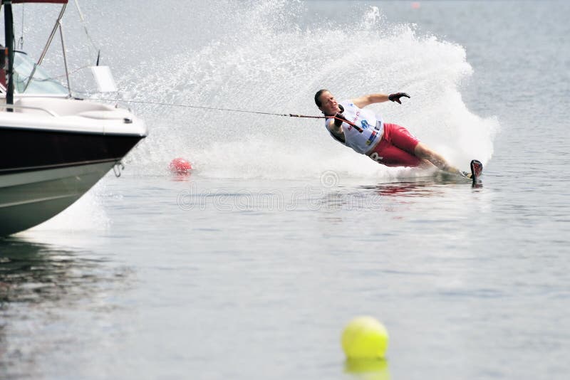 Water Ski In Action: Woman Slalom