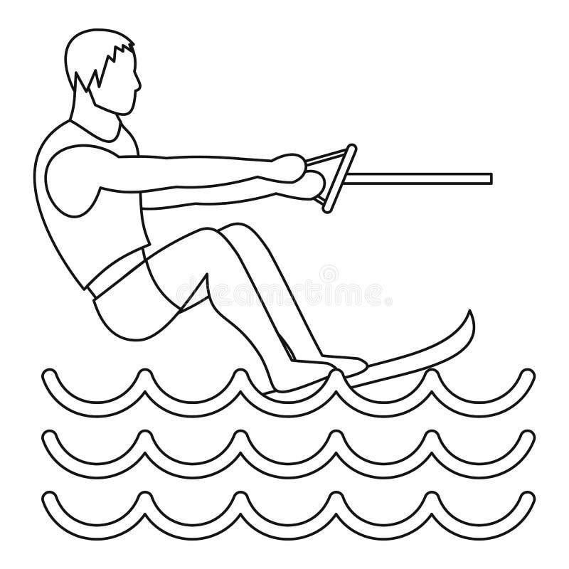 Water Ski Icon, Simple Style Stock Vector Illustration of recreation
