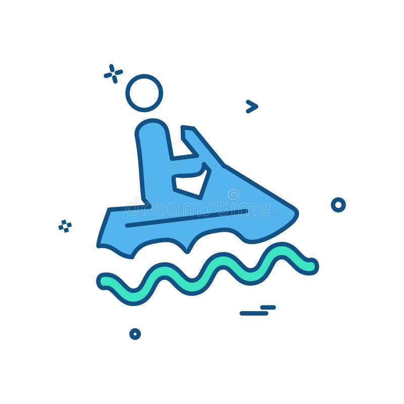 Water Skiing Icon Design Vector Stock Vector Illustration of icons