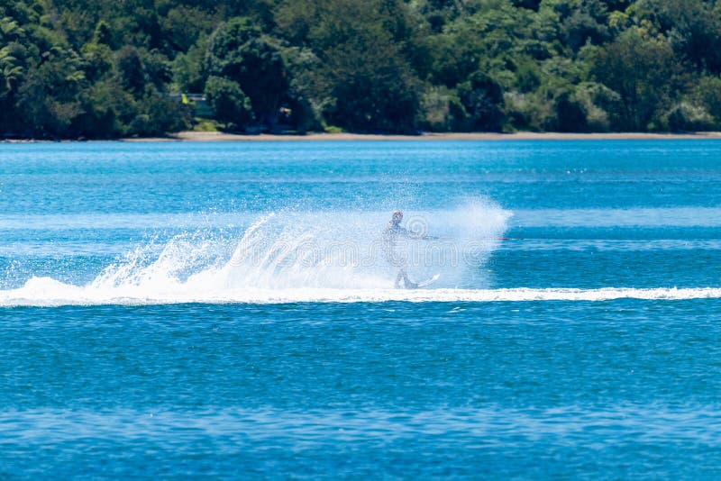 Water Skiing on Tauranga Harbour Editorial Stock Image Image of