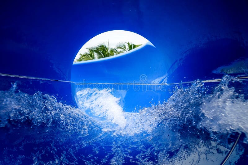 Water slide in aquapark stock images