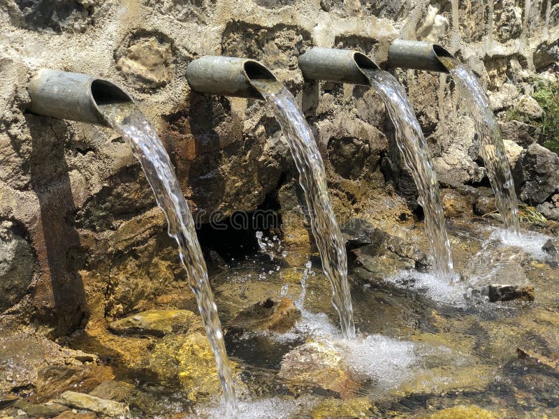 Water Sources in the Mountains Cold Fountains Stock Photo Image of