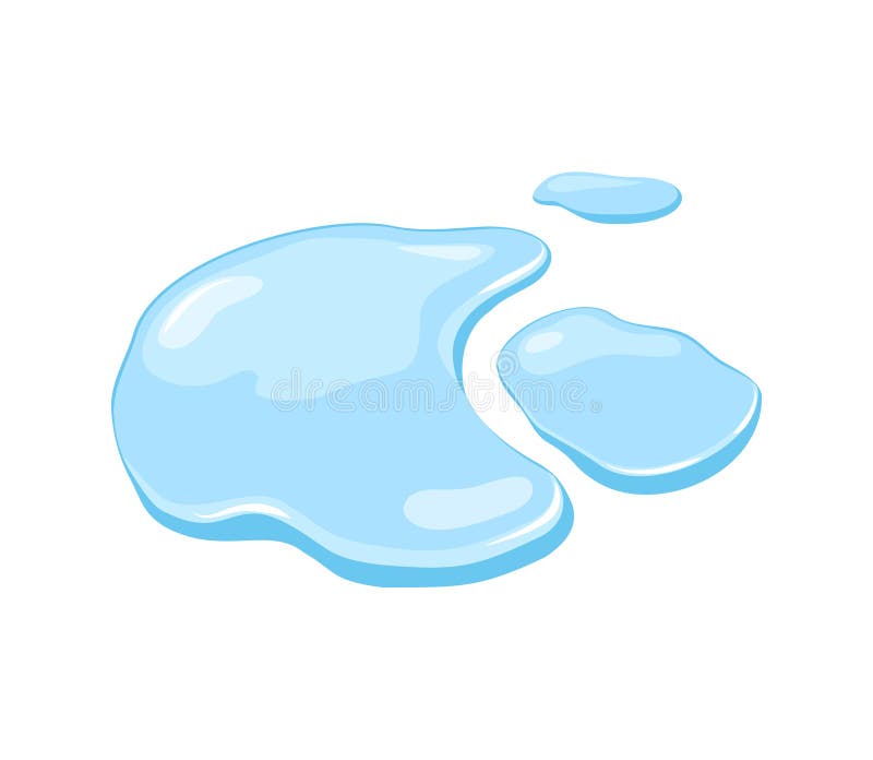 Water Spill, Small Puddles on a White Isolated Background. Vector Cartoon  Illustration. Stock Vector - Illustration of line, water: 227711616