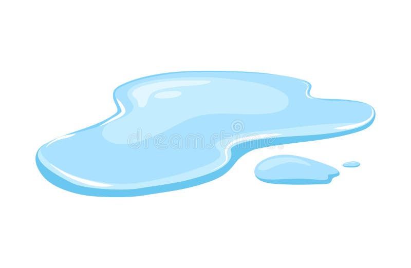 Water Spill on a White Isolated Background. Puddle Vector Illustration.  Splash. Cartoon. Stock Vector - Illustration of pool, fluid: 227548505
