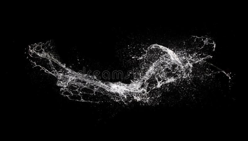 Water Splash Shape Isolated on Black Background Stock Photo - Image of  energy, environment: 113478734