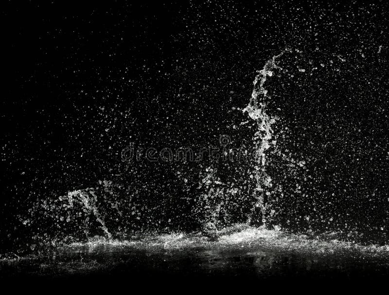 Water Splash on Black Background 2 Stock Image - Image of