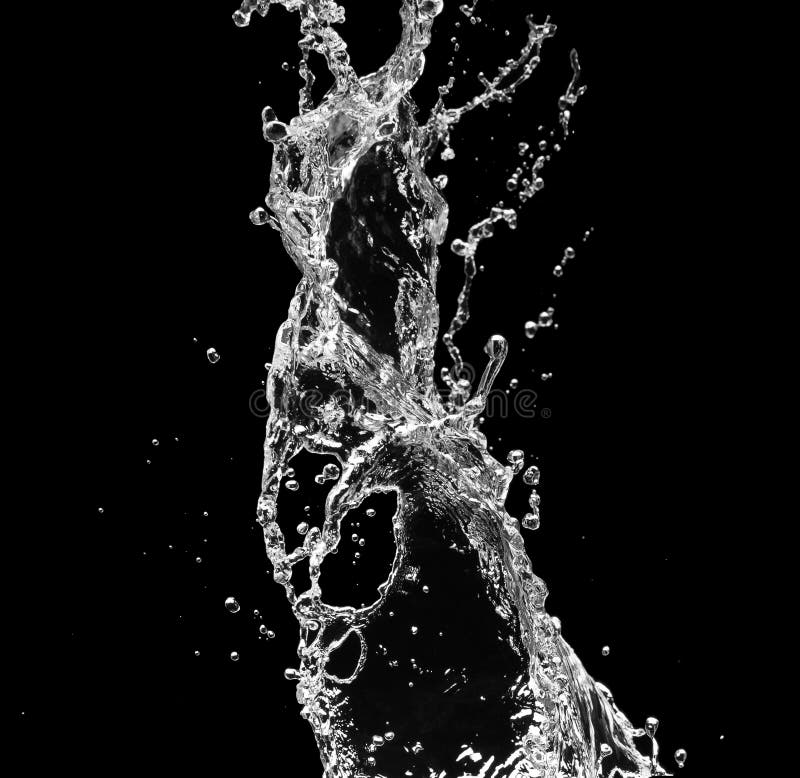 Water Splash on the Black Background Stock Photo - Image of black